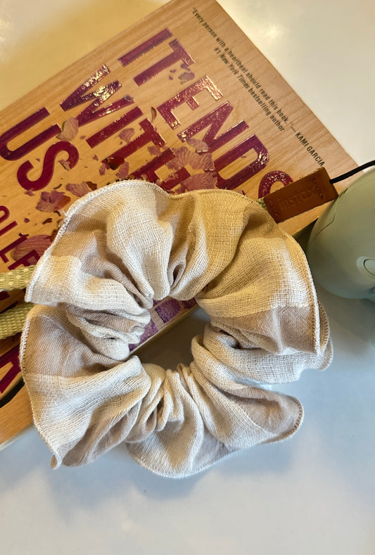 Oat Linen Scrunchie
